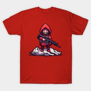 Tactical Little Red Riding Hood Adventure Tee: Where Fairytales Meet Bold Style T-Shirt